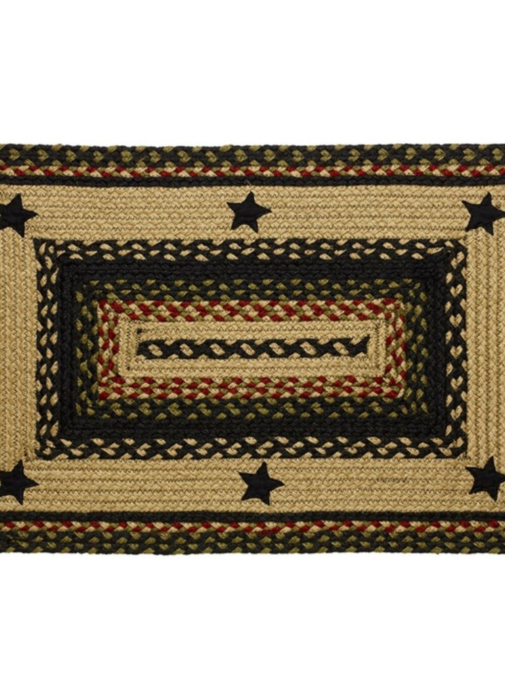 Country new Braided Jute Star Rug 20 in x 30 in